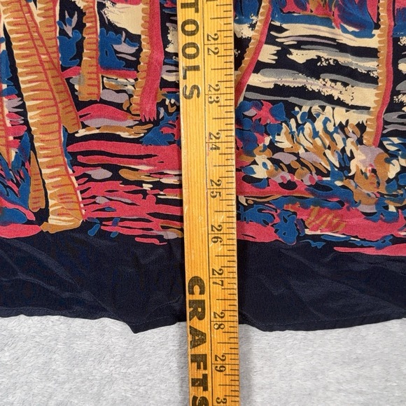 Vintage Avanti Hawaiian Shirt Men's XL 100% Silk Floral Abstract Loop Collar Art - Picture 10 of 11